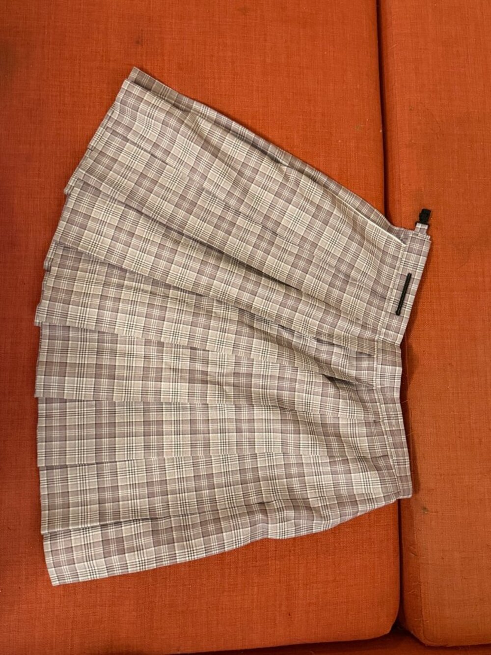 Plaid JK School Pleated Mini Skirt - Taupe
